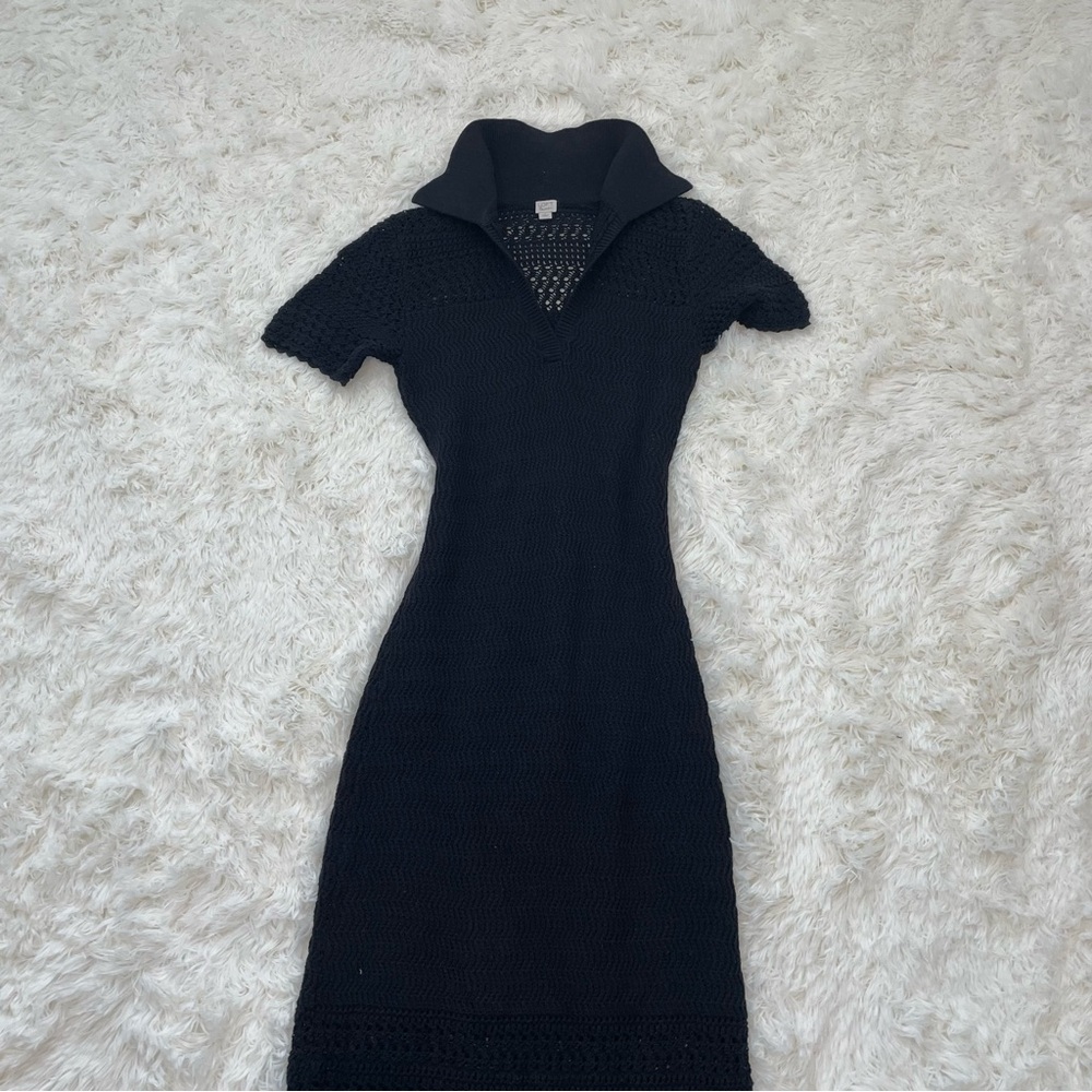 Loft beach knit crochet maxi collared dress - Picture 1 of 5